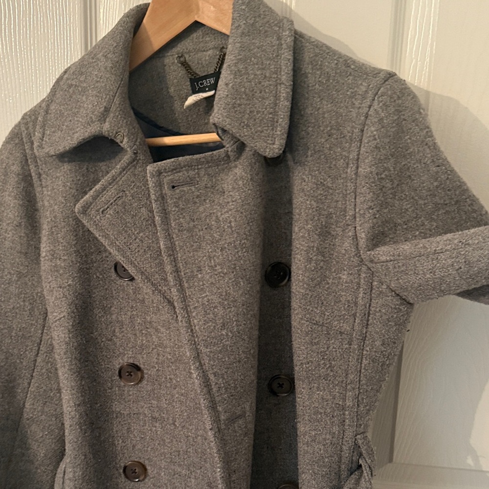 J. Crew Gray Wool Coat. Size 6. - Picture 9 of 10